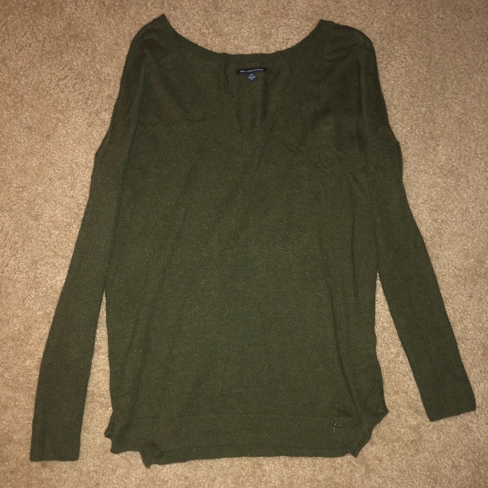 American Eagle Army green oversized sweater